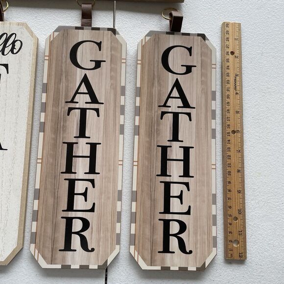 Holiday Decor, Fall Autumn Thanksgiving Signs, Set Of 5 , NWOT - Picture 4 of 4